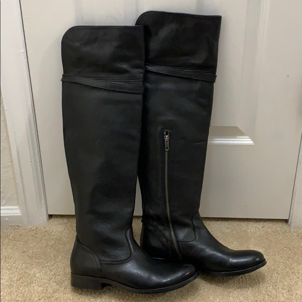 Frye Leather Tall Cuff boots Black New - 8 1/2